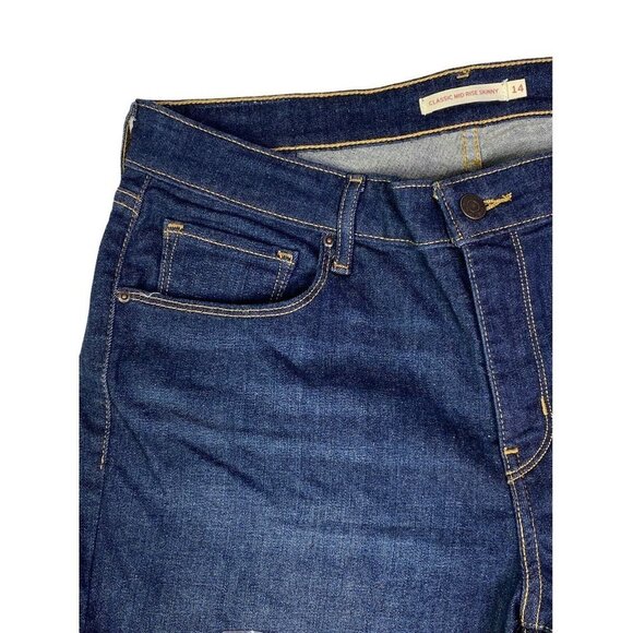 Levi's Women's Classic Mid Rise Skinny Ankle‎ Jeans, Dark Lapis Blue SZ 14 - Picture 4 of 10